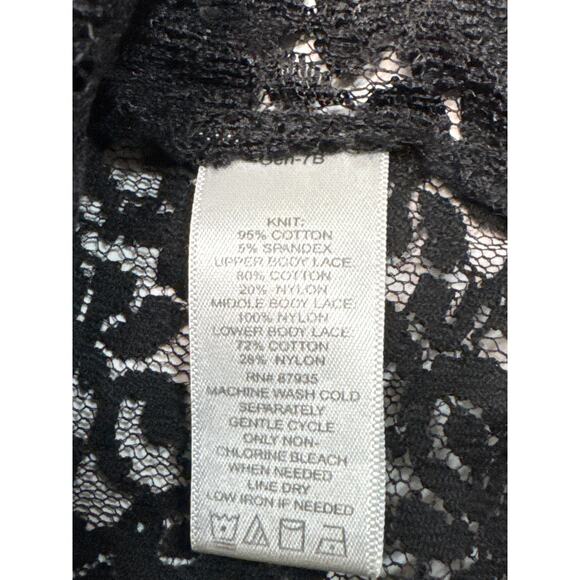 LOGO Lavish Open Front Floral Lace Cardigan Womens Size Small - Picture 4 of 4